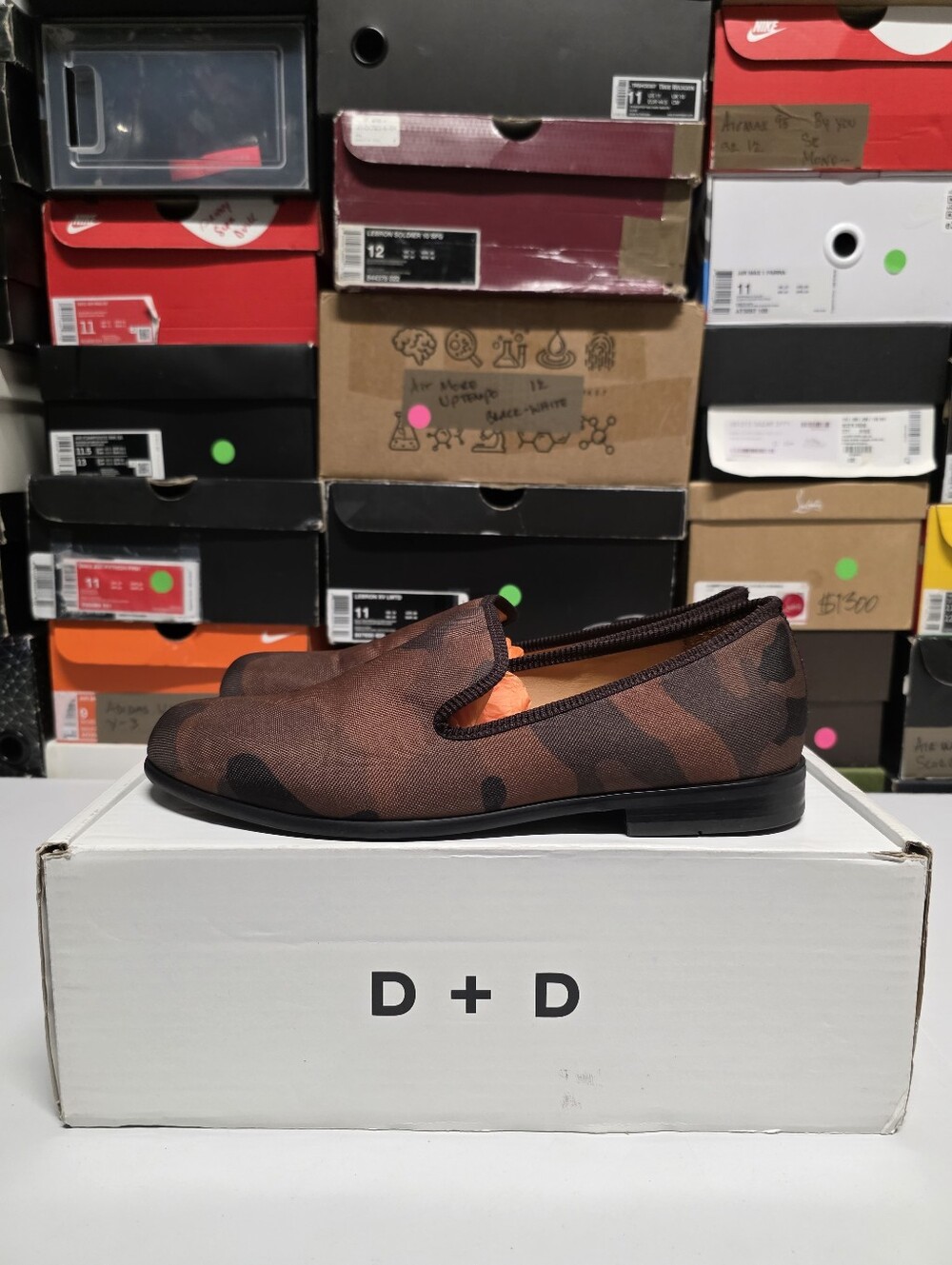 Duke + Dexter Brown/Black Camo Canvas Slip-On Loafers Men's 11